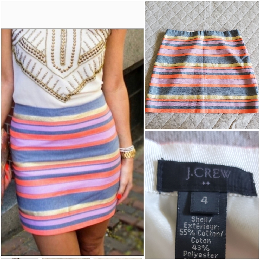 ⭐4/$20‎ J Crew Striped Mini Skirt